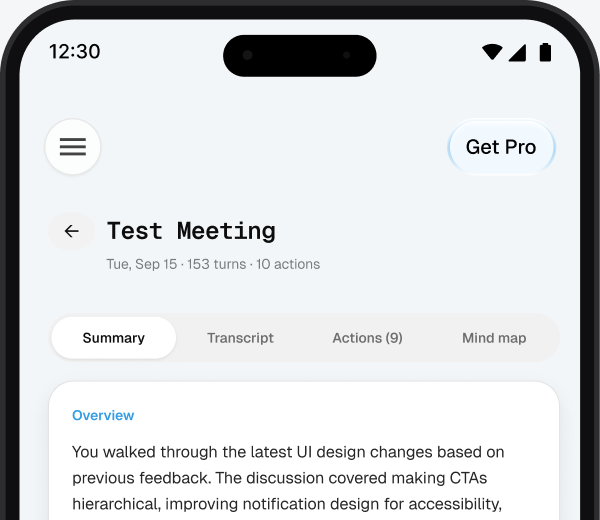 A conversation's summary in HeyTalk